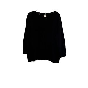 Black 100% Cashmere 3/4 Sleeve Sweater — SZ XL